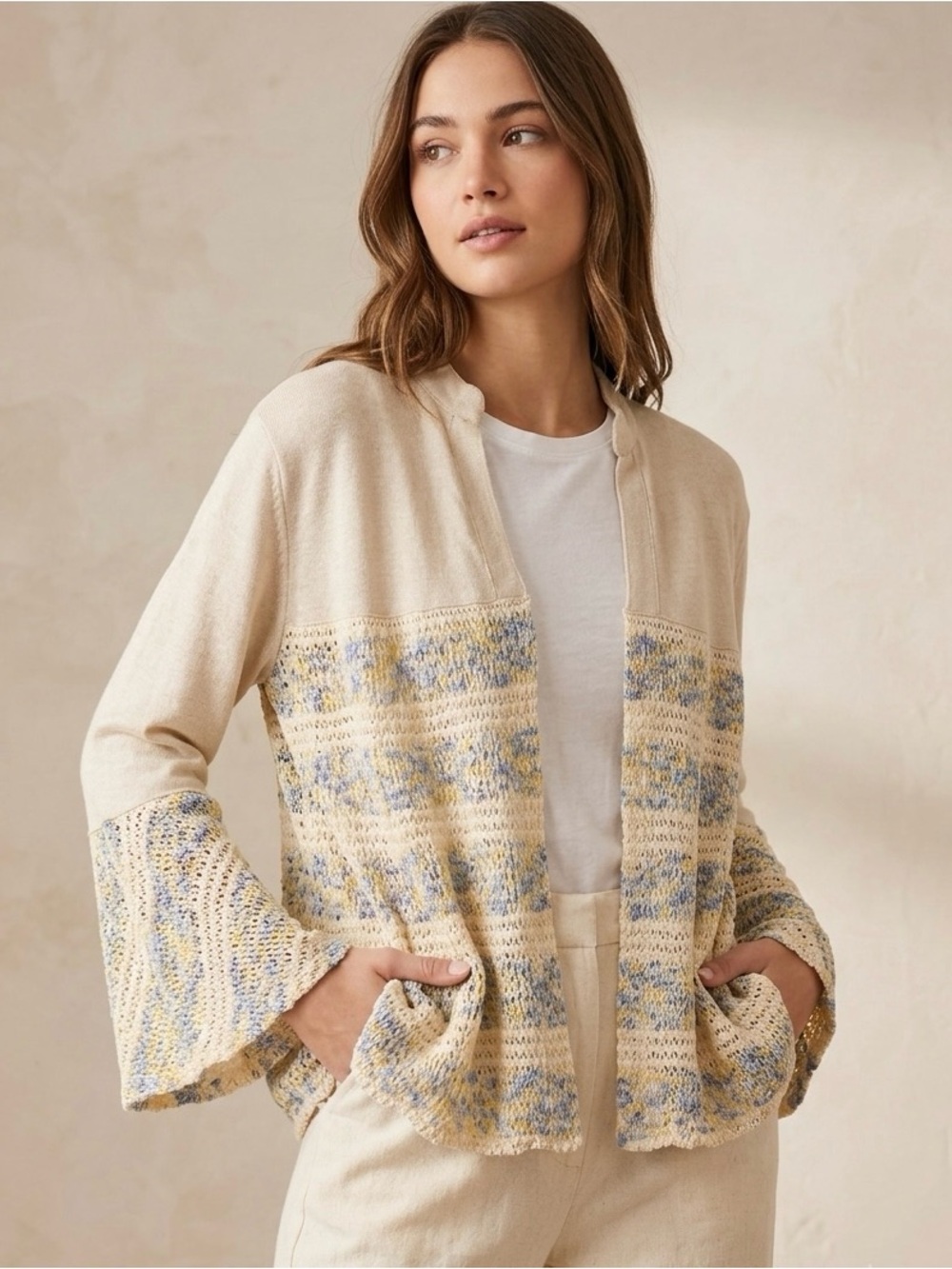 Young Threads Open Front Knit Kimono - Size Medium